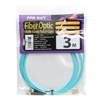 PPA LC to ST Multimode Fiber Armored Duplex Patch Cable 9.8 ft. - Aqua