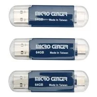 Micro Center 64GB Dual SuperSpeed USB 3.2 (Gen 1) Flash Drive - Blue (3 Pack)