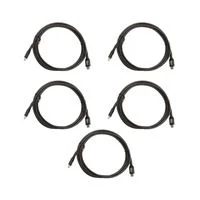 Inland USB Type-C 2.0 to USB Type-C Cable 2.0 6ft. (5-Pack) - Black