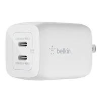 Belkin BoostCharge Pro 65W Dual USB Type-C GaN Wall Charger (White)