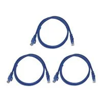 PPA 3 Ft. CAT 6 Snaggless Ethernet Cable 3 Pack - Blue
