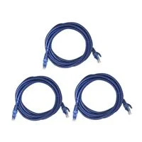 PPA 7 Ft. CAT 6 Snagless Ethernet Cable 3 Pack - Blue