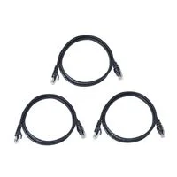 PPA 1 Ft. CAT 6 Snaggless Ethernet Cable 3 Pack - Black